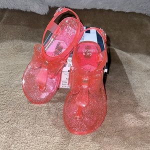 Crown & Ivy Girls Pink Baly Jelly Sandals Size 12 “NEW”